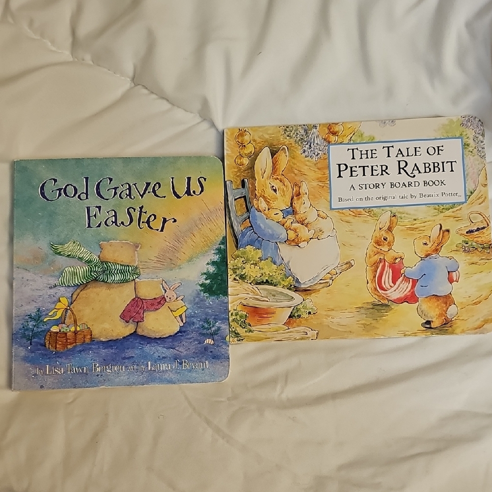 Children's Story Board Books x2 - God Gave Us Easter & The Tale of Peter Rabbit
